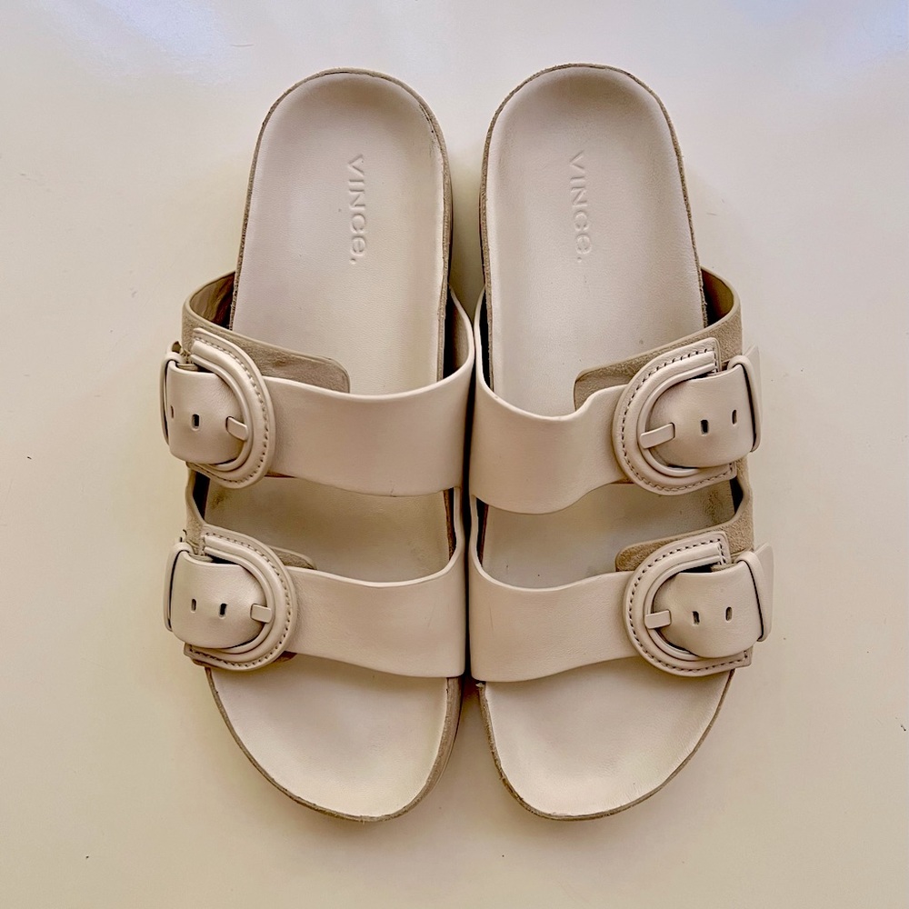 Vince Suede and Leather Stone Slides